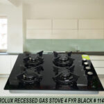 EUROLUX-RECESSED-GAS-STOVE-4-FYR-BLACK-#-1140-B